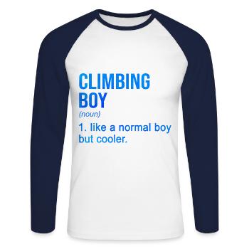 Climbing Boy Like A Normal Boy But Cooler Rock Bou - Unisex Baseballshirt langarm - Weiß/Navy - Vorne - Nik (191cm)