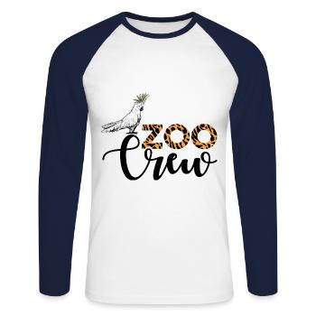 Crew Graphic Animal Keeper Zoo Keeper Animal Lover - Unisex Baseballshirt langarm - Weiß/Navy - Vorne - Nik (191cm)
