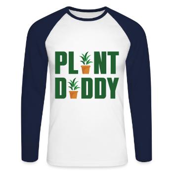 Plant Daddy Graphic Gardener Gardening Horticultur - Unisex Baseballshirt langarm - Weiß/Navy - Vorne - Nik (191cm)