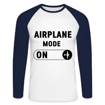 Pilot Airplane Mode On - Unisex Long Sleeve Baseball T-Shirt - white/navy - Front - Nik (191cm)