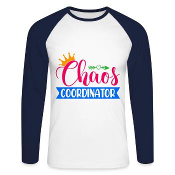 Chaos Coordinator Babysitting Daycare Provider Pre - Unisex Baseballshirt langarm - Weiß/Navy - Vorne - Nik (191cm)