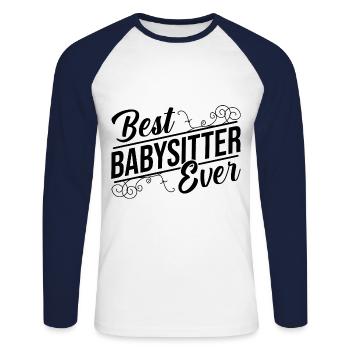 Best Babysitter Ever Daycare Provider Babysitting - Unisex Baseballshirt langarm - Weiß/Navy - Vorne - Nik (191cm)