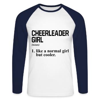 Cheerleading Girl Noun Defintion Cheerleader Cheer - Unisex Baseballshirt langarm - Weiß/Navy - Vorne - Nik (191cm)