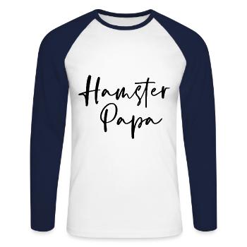 Hamster Papa Animal Lover Pet Owner Rodents Hamste - Unisex Baseballshirt langarm - Weiß/Navy - Vorne - Nik (191cm)