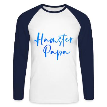 Hamster Papa Animal Lover Pet Owner Rodents Hamste - Unisex Baseballshirt langarm - Weiß/Navy - Vorne - Nik (191cm)