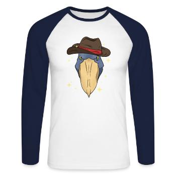 Shoebill Bird Ornithologist Forest I Gift - Unisex Long Sleeve Baseball T-Shirt - white/navy - Front - Nik (191cm)