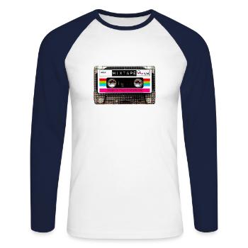 Mange Le Funk Mixtape - Unisex Long Sleeve Baseball T-Shirt - white/navy - Front - Nik (191cm)