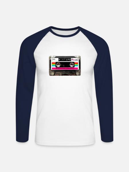 Mange Le Funk Mixtape - Unisex Long Sleeve Baseball T-Shirt - white/navy