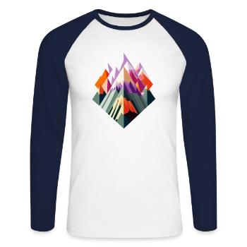 Monts Vector 02 - T-shirt baseball manches longues Homme - blanc/marine - Devant - Nik (191cm)