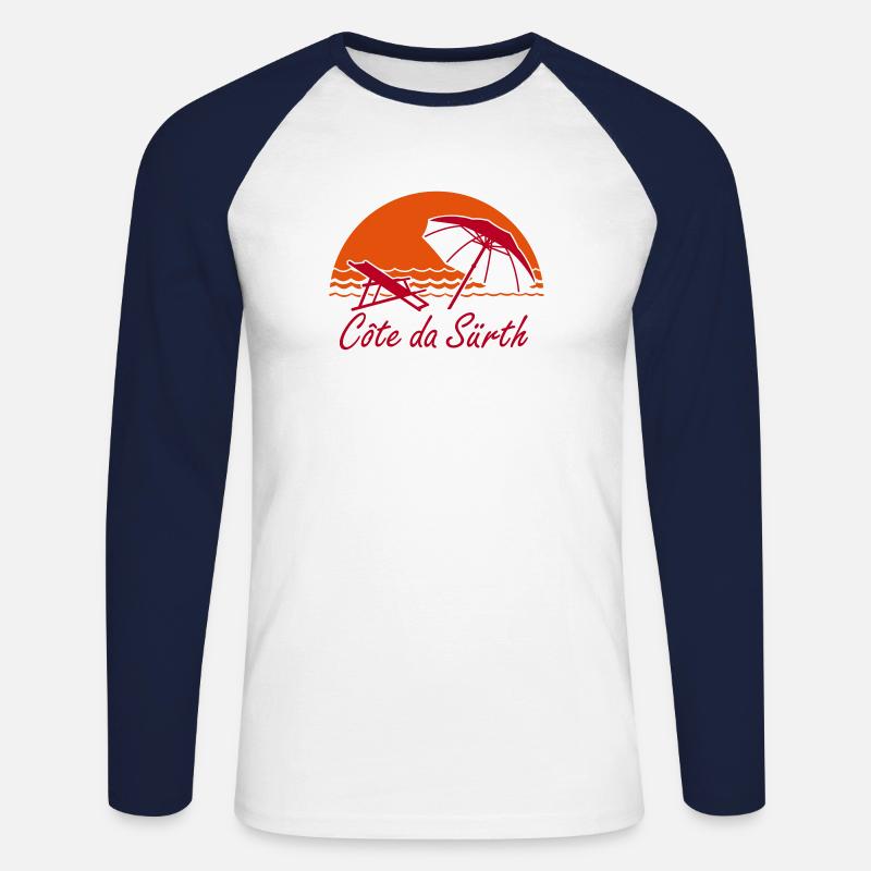Côte da Sürth - Unisex Baseballshirt langarm - Weiß/Navy