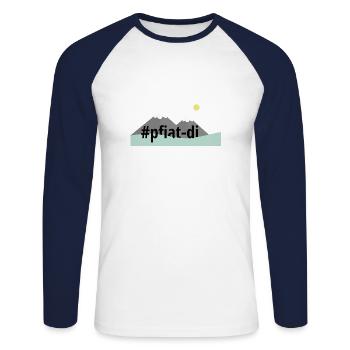 Dialect Bye mountains Tirol - Unisex Long Sleeve Baseball T-Shirt - white/navy - Front - Nik (191cm)