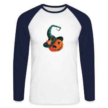 HALLOWEEN - Unisex Long Sleeve Baseball T-Shirt - white/navy - Front - Nik (191cm)