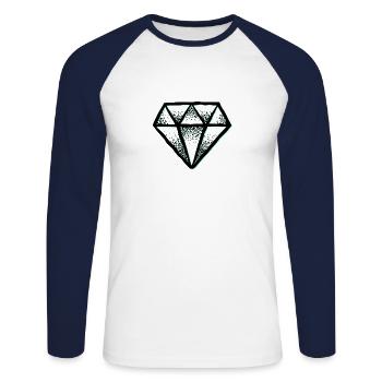 cool Diamond Diamond Crystal Crystal - Unisex Long Sleeve Baseball T-Shirt - white/navy - Front - Nik (191cm)