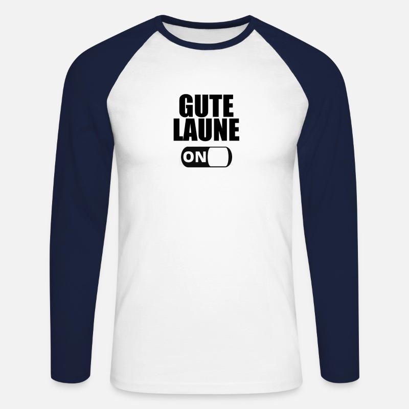 Gute Laune Geschenk - Unisex Baseballshirt langarm - Weiß/Navy