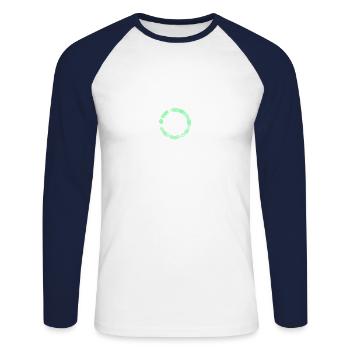 circle - Unisex Long Sleeve Baseball T-Shirt - white/navy - Front - Nik (191cm)