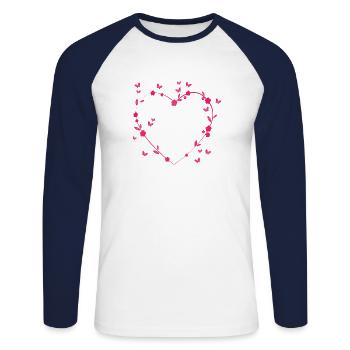 Papillon papillon - T-shirt baseball manches longues Homme - blanc/marine - Devant - Nik (191cm)