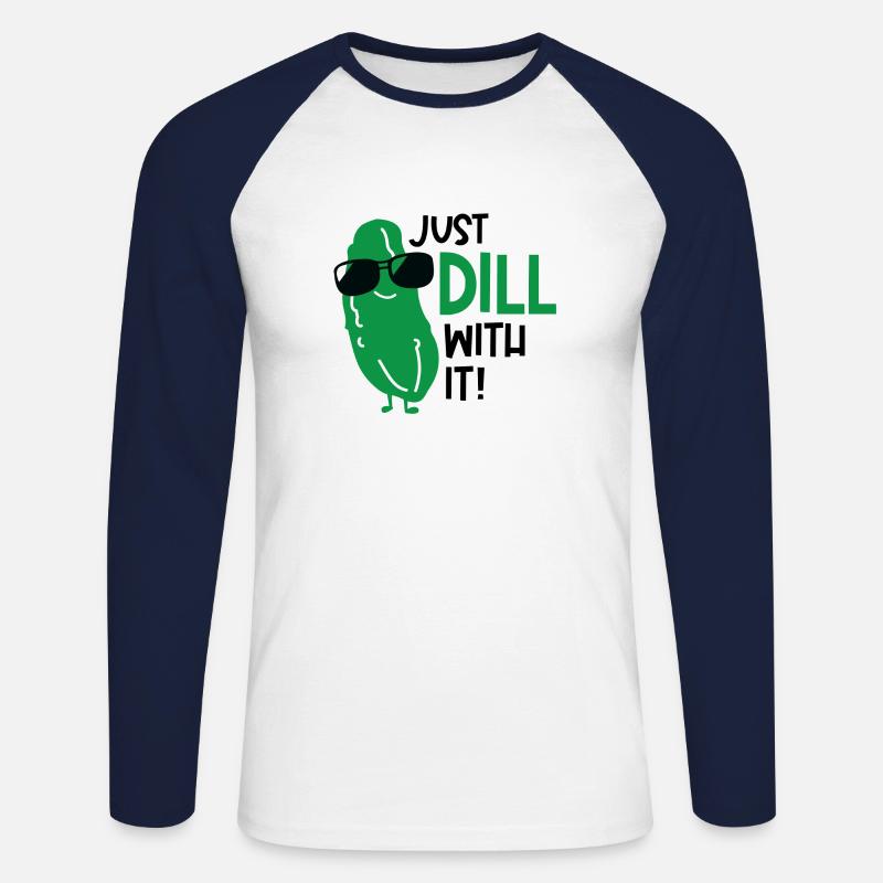 Gurke Geschenk Idee - Unisex Baseballshirt langarm - Weiß/Navy