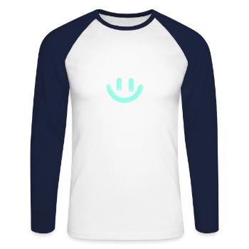 smiley - T-shirt baseball manches longues Homme - blanc/marine - Devant - Nik (191cm)