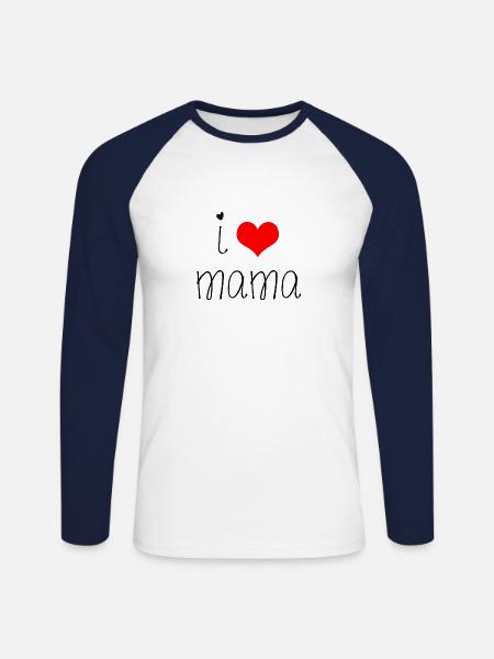 Ich liebe Mama - Unisex Baseballshirt langarm - Weiß/Navy