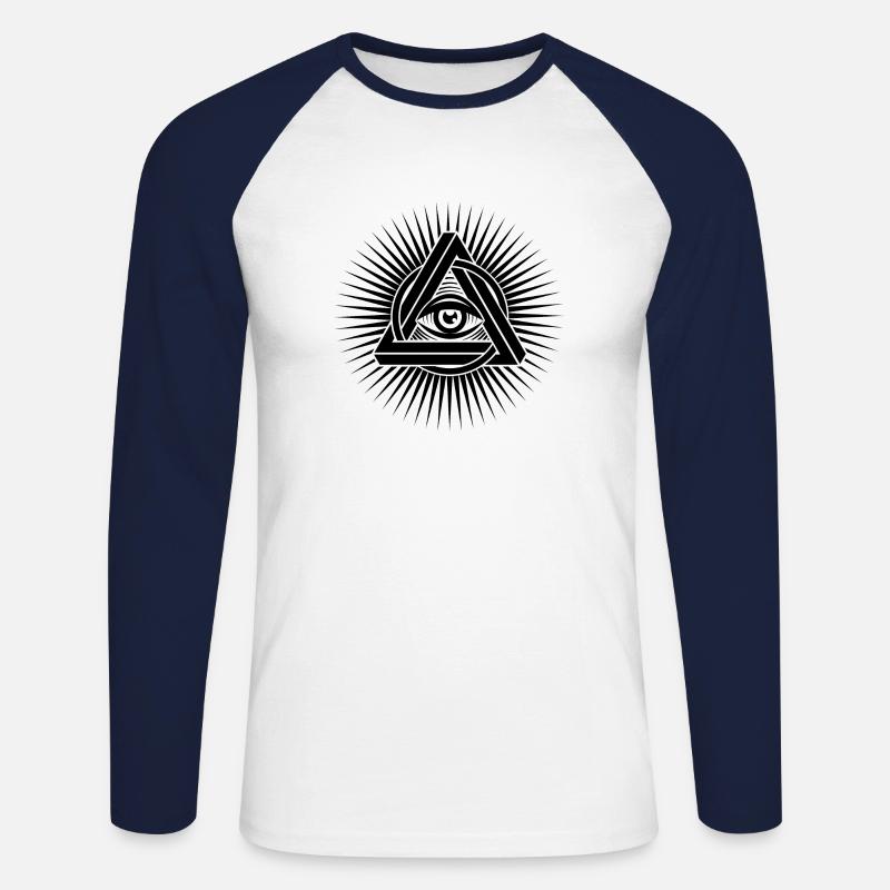 Treyeangle - Unisex Baseballshirt langarm - Weiß/Navy
