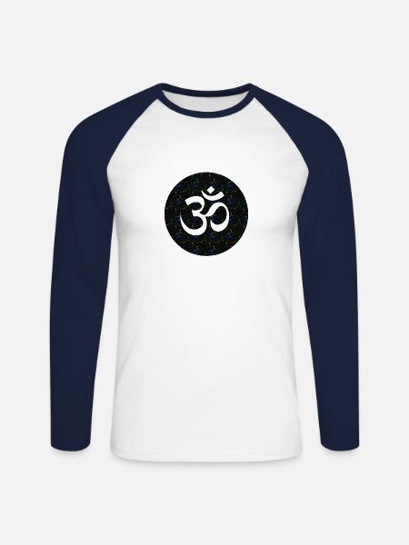 Om - Unisex Long Sleeve Baseball T-Shirt - white/navy