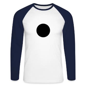 Punkt - Unisex Baseballshirt langarm - Weiß/Navy - Vorne - Nik (191cm)