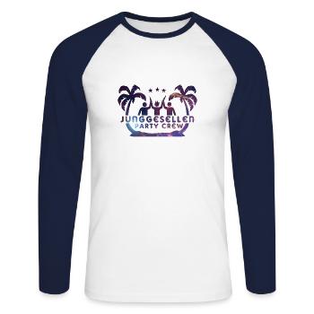 Bachelors farewell SKY - Unisex Long Sleeve Baseball T-Shirt - white/navy - Front - Nik (191cm)