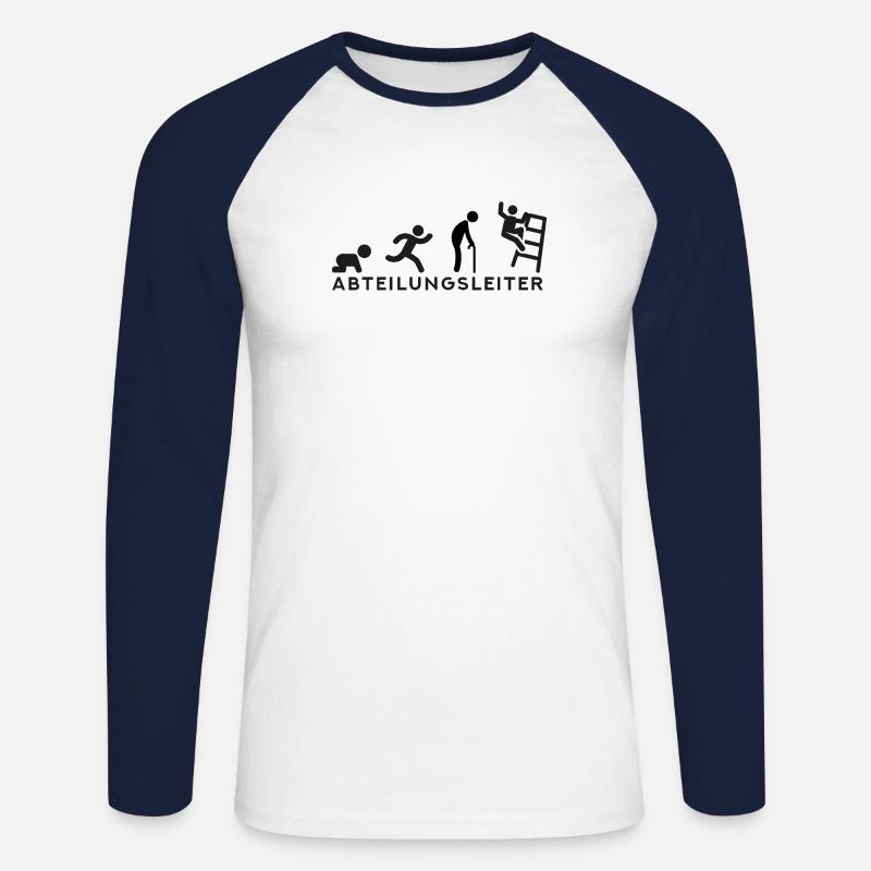 Abteilungsleiter - Unisex Baseballshirt langarm - Weiß/Navy