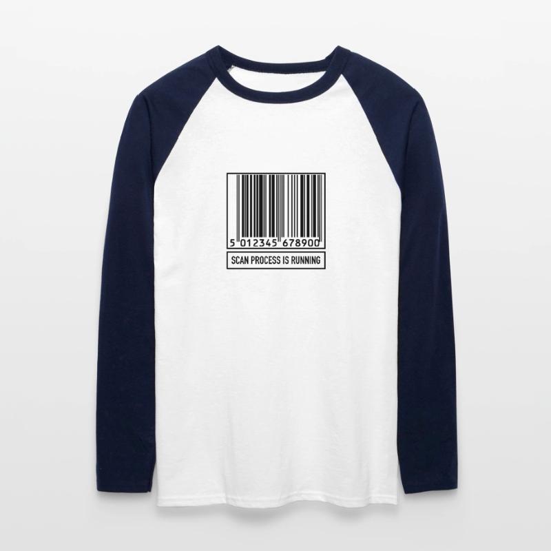 Scan Bar-Code Informatik Technik Geschenk Unisex Baseballshirt langarm