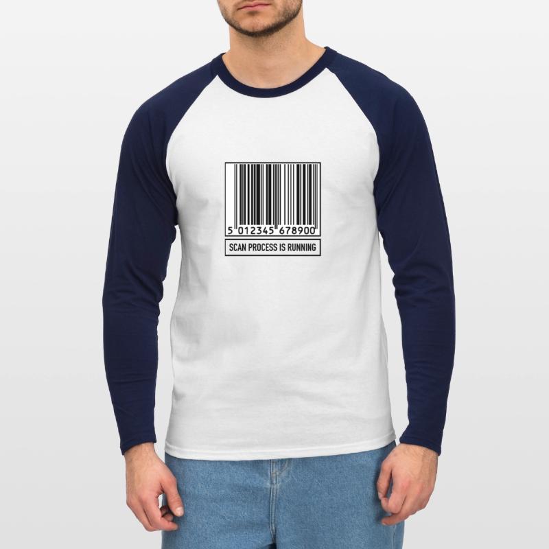 Scan bar code computer science technology gift Unisex Long Sleeve Baseball T-Shirt