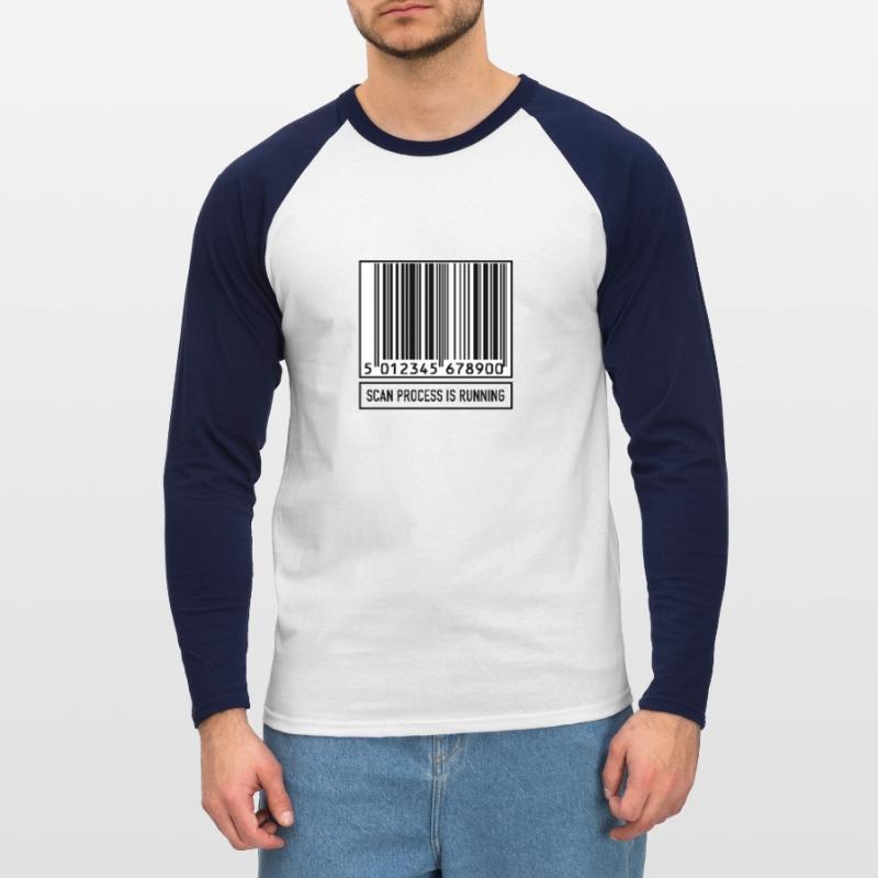 Scan Bar-Code Informatik Technik Geschenk Unisex Baseballshirt langarm
