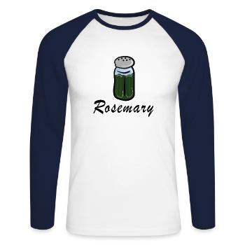 Rosemary shaker - Unisex Baseballshirt langarm - Weiß/Navy - Vorne - Nik (191cm)
