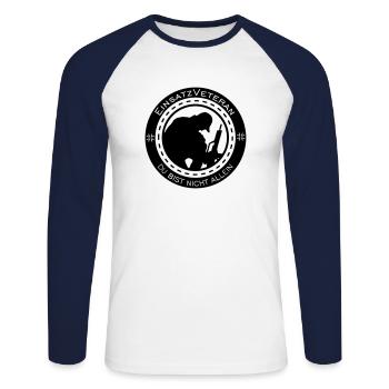 du bist nicht allein - Unisex Baseballshirt langarm - Weiß/Navy - Vorne - Nik (191cm)