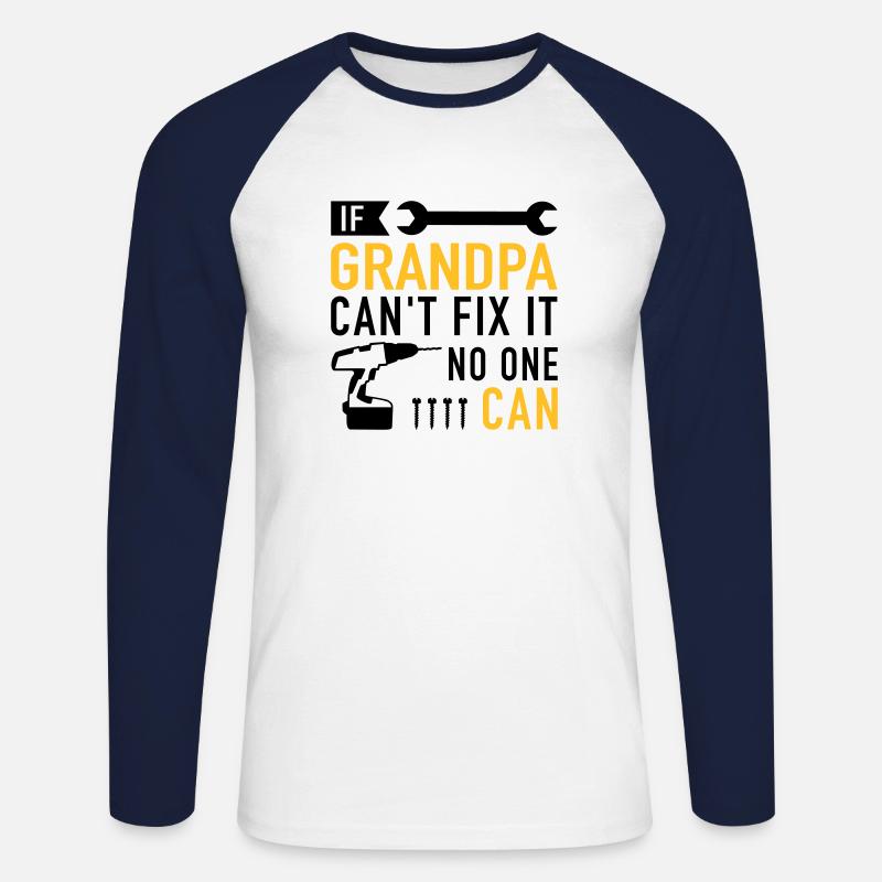 Opa - Unisex Baseballshirt langarm - Weiß/Navy
