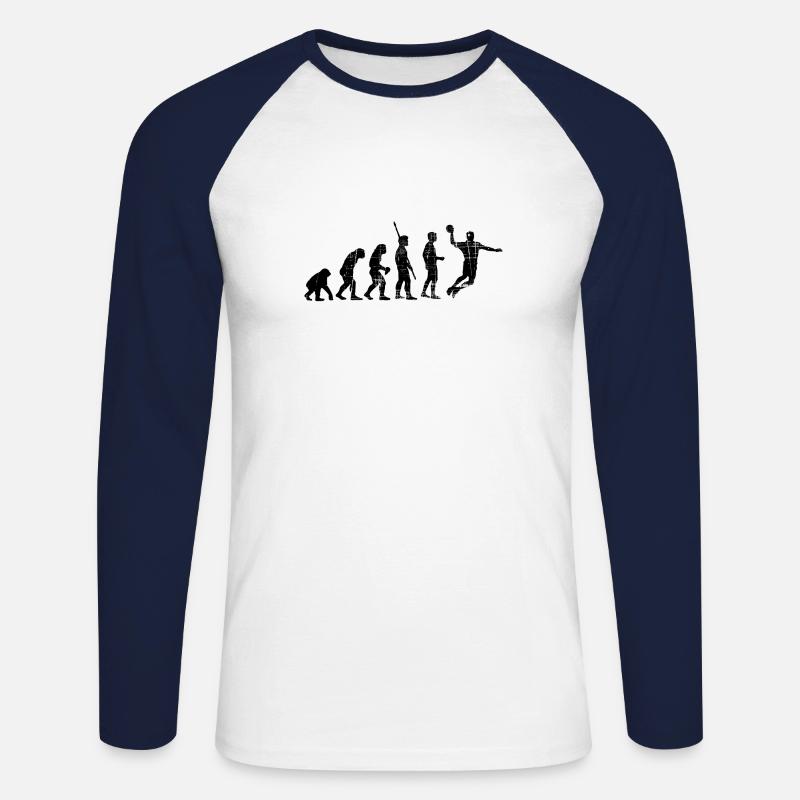 Handball Evolution Hoodie - Unisex Baseballshirt langarm - Weiß/Navy