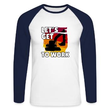 Excavator Construction Site Construction Worker Girl I Gift - Unisex Long Sleeve Baseball T-Shirt - white/navy - Front - Nik (191cm)