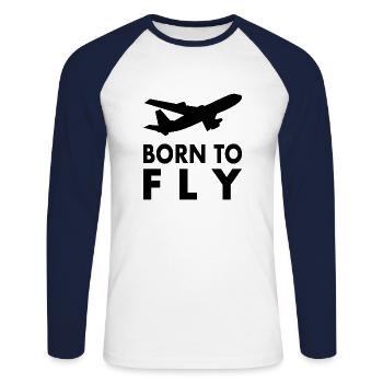 Airplane Saying Pilot - Unisex Long Sleeve Baseball T-Shirt - white/navy - Front - Nik (191cm)