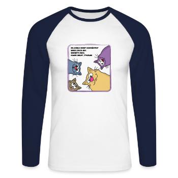 Cats in the morning - Unisex Long Sleeve Baseball T-Shirt - white/navy - Front - Nik (191cm)