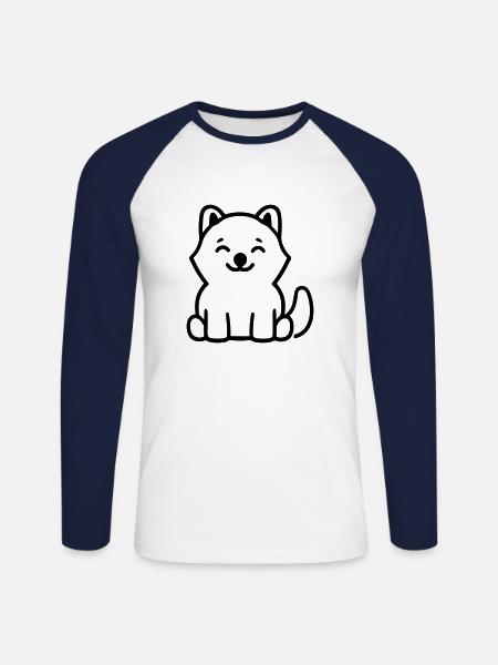 Dog - Unisex Long Sleeve Baseball T-Shirt - white/navy