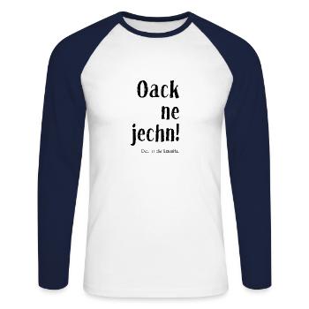 Oack ne jechn cadeau typique de Lausitz au Brandebourg - T-shirt baseball manches longues Homme - blanc/marine - Devant - Nik (191cm)