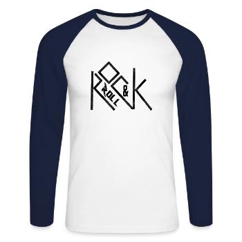 homme cadeau cadeau rock hard rock heavy metal - T-shirt baseball manches longues Homme - blanc/marine - Devant - Nik (191cm)