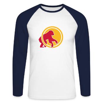 Cool monkey - Unisex Long Sleeve Baseball T-Shirt - white/navy - Front - Nik (191cm)
