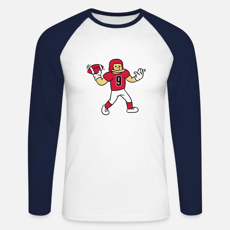 Superbowl Spieler - Unisex Baseballshirt langarm - Weiß/Navy