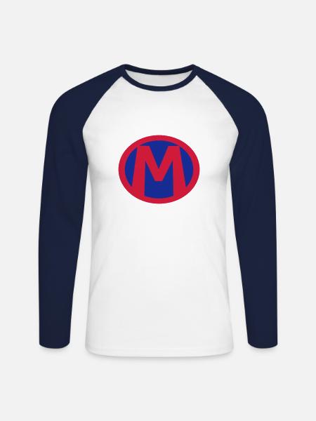 Super, Superheld, Superheldin, Hero, M - Unisex Long Sleeve Baseball T-Shirt - white/navy