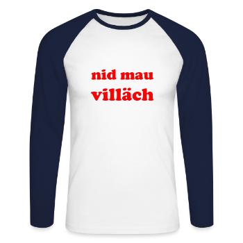 Nid mau - T-shirt baseball manches longues Homme - blanc/marine - Devant - Nik (191cm)