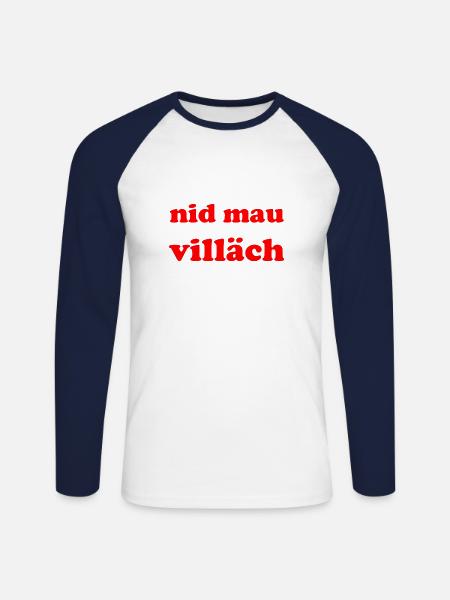 nid mau villäch - Unisex Long Sleeve Baseball T-Shirt - white/navy