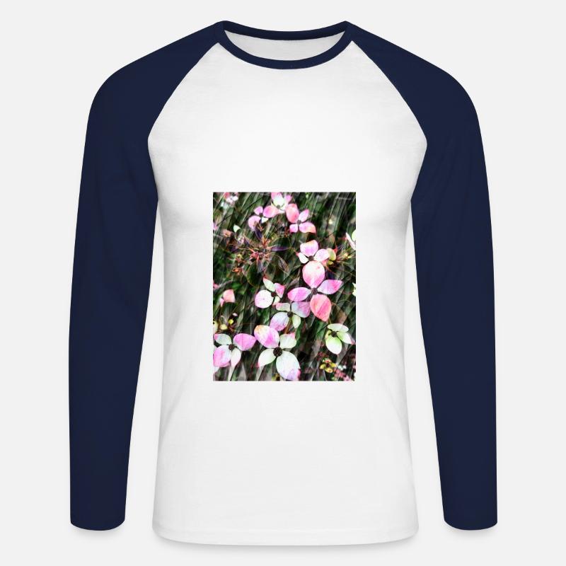 blütenserenade - Unisex Baseballshirt langarm - Weiß/Navy