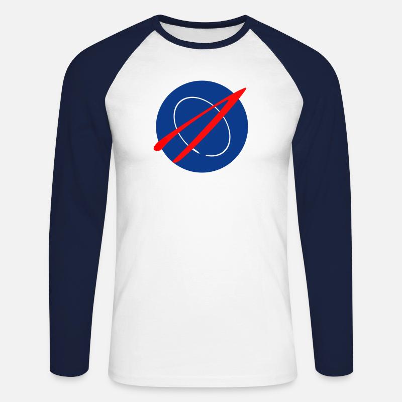 Space Patch - Unisex Baseballshirt langarm - Weiß/Navy