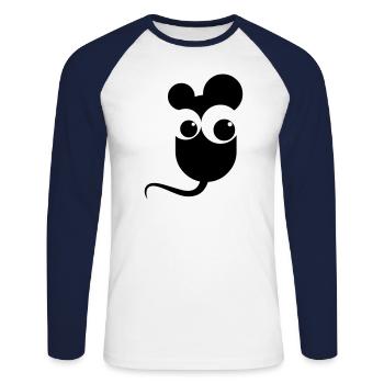 mouse - Unisex Long Sleeve Baseball T-Shirt - white/navy - Front - Nik (191cm)