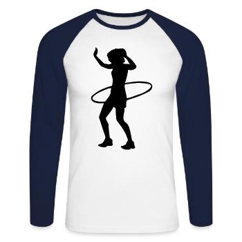 sport hula hoop - Unisex Baseballshirt langarm - Weiß/Navy - Vorne - Nik (191cm)